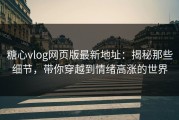 糖心vlog网页版最新地址：揭秘那些细节，带你穿越到情绪高涨的世界