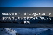 别再被带偏了，糖心Vlog这件事，最意外的是它并没有按大家以为的方向发展