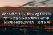 最让人绷不住的，糖心vlog下载安装为什么总能在深夜被翻出来这件事，偏偏越不被提起的地方，越像答案