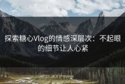 探索糖心Vlog的情感深层次：不起眼的细节让人心紧