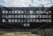 原来大家都漏掉了，糖心官网vlog为什么越低调越容易出圈被反复提起这事，原来真正让人上头的是这种后知后觉