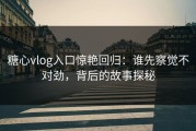 糖心vlog入口惊艳回归：谁先察觉不对劲，背后的故事探秘