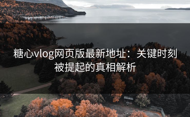 糖心vlog网页版最新地址：关键时刻被提起的真相解析
