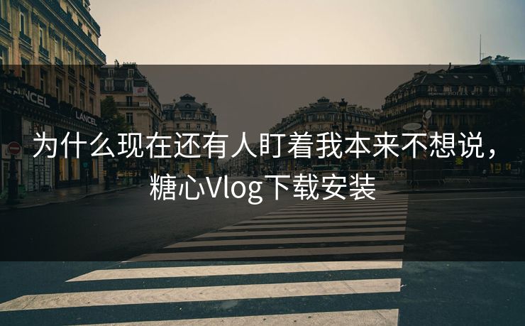 为什么现在还有人盯着我本来不想说，糖心Vlog下载安装