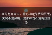 真的有点离谱，糖心vlog免费网页版，关键不是热度，是那种说不清的拉扯感