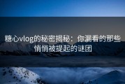 糖心vlog的秘密揭秘：你漏看的那些悄悄被提起的谜团