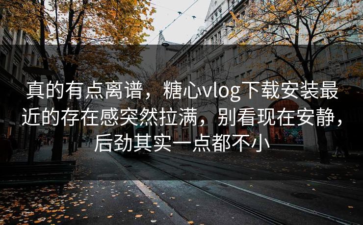 真的有点离谱，糖心vlog下载安装最近的存在感突然拉满，别看现在安静，后劲其实一点都不小