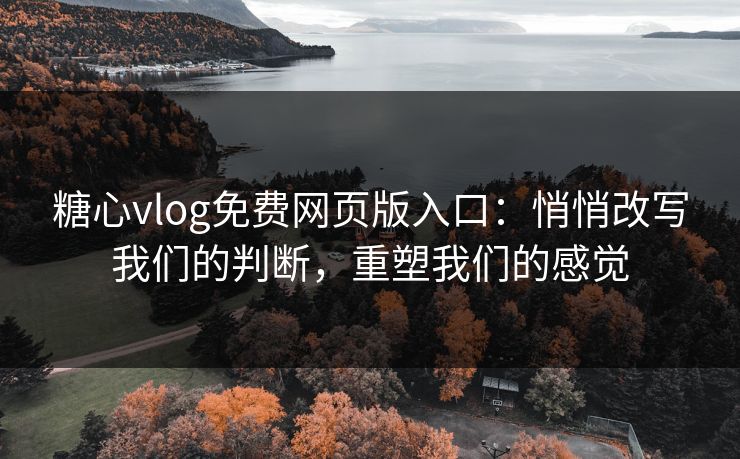 糖心vlog免费网页版入口：悄悄改写我们的判断，重塑我们的感觉