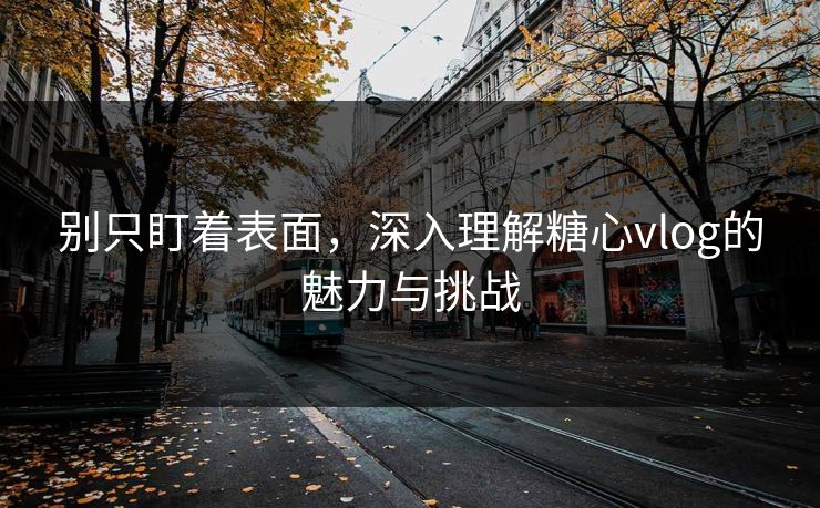 别只盯着表面，深入理解糖心vlog的魅力与挑战